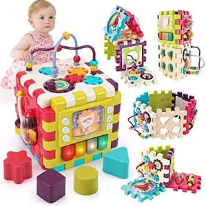 Qizebaby Baby Toys 12 to 18 Months 11-in-1 Activity Cube,Busy Learning Baby Musical Toy with Shape Sorter Toys，Kid Montessori Toy Gifts for Toddler Boys Girls 1 2 3 Years Olds