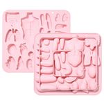 UR URLIFEHALL 2 Pcs Silicone Human Body Moulds Cartoon Body Parts Shaped Fondant Moulds for Chocolate Candy Ice Cube Cookie Reusable Baking Moulds