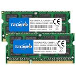 TECMIYO 8GB Kit (2 x 4GB) DDR3L-1600 SODIMM, DDR3 PC3-12800 Non ECC Unbuffered 1.35V/1.5V CL11 2RX8 Dual Rank for Laptops Notebook