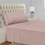 Mejoroom Twin Sheet Set - Hotel Collection Twin Sheets - Bedding Sheets & Pillowcases with Deep Pocket Fitted Sheet, Breathable, Wrinkle & Fade Resistant - 3 Piece(Twin,Dusty Pink)