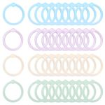 SAVITA 60 Pcs Plastic Binder Rings, Multicolor Loose Leaf Book Rings Keychain Rings Bulk Ring Clips for Index Cards Notebook Scrapbooking Crafts DIY (20mm in Diameter)