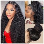 360 Lace Front Wigs Human Hair Pre Plucked Deep Wave Lace Front Wigs 180 Density Human Hair Wigs for Black Women with Baby Hair Natural Hairline Deep Culy 360 Full Lace Human Hair Wigs 30 Inch