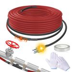 SnulyHeet 28 Feet Heating Tape for Pipe Freeze Protection with Build in Thermostat, 120 V Electric Pipe Protection from Freeze with Thermostat, 7 W/Ft, Constant Wattage Heat Trace for Water Pipes