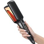 VANESSA PRO Hair Straightener Flat Iron, 100% Pure Titanium Flat Iron for One Pass to Achieve a Sleek Look, Curls Beautifully & Straightens Well - 2 inches