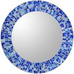 NOVICA Blue Glass Mosaic Wood Frame