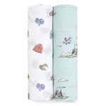 aden + anais Swaddle Blanket, Boutique Muslin Blankets for Girls & Boys, Baby Receiving Swaddles, Ideal Newborn & Infant Swaddling Set, Perfect Shower Gifts, 2 Pack, Hogwarts Essentials