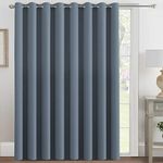 H.VERSAILTEX Blackout Patio Curtains 100 x 96 Inches for Sliding Door Extral Wide Blackout Curtain Panels Thermal Insulated Room Divider - Grommet Top, 8' Tall by 8.5' Wide - Stone Blue