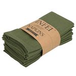 Solid Color Cotton Linen Blended Dinner Cloth Napkins - Set of 12 (40 x 40 cm) - For Events & Home Use (Army Green)