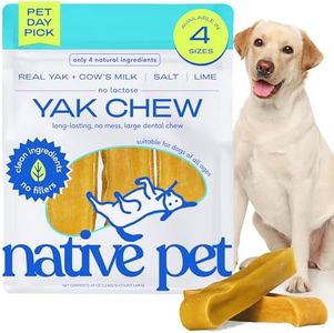 Native Pet Yaks Chews - Long-Lasting Yak Cheese Himalayan Dog Chews - All Natural Dental Chews for Dogs Made with Yak Cheese for Aggressive Chewers - 10 Yak Chews for Large Dogs