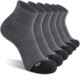 FITRELL 6 Pack Athletic Ankle Socks for Women and Men Cushioned Sports Running Socks, Shoe Size 7-9, Dark Grey