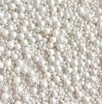 White Pearlescent Sprinkles cupcake cake toppers pearls balls metallic shimmer 100s and 1000s cupcakes cakes decoration wedding topper ICE