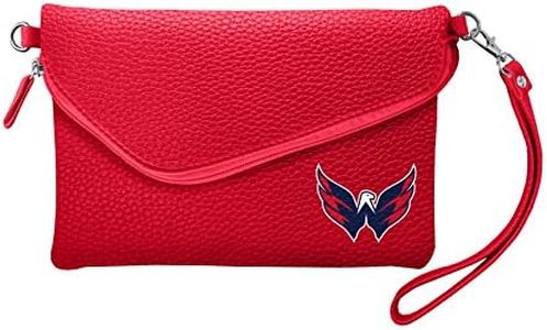 Littlearth womens NHL Buffalo Sabres Fold Over Crossbody Pebble Purse, Navy 500432-SBRS-NAVY-P , womens, NHL Washington Capitals Fold Over Crossbody Pebble Purse, Light Red, 500432-CAPS-LRED, Light Red, 9" x 6" x 1"