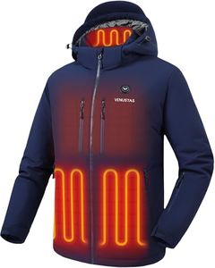 Venustas Men’s Heated Utility Jacket with 12V Battery, MaxHeat 140°F, Softshell Heated Coat for Hiking, Skiing, Outdoor Work