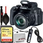 Canon PowerShot SX70 HS Digital Camera with Starter Accessory Bundle – includes: SanDisk Extreme 32GB SDHC Memory Card + Wired Shutter Remote + MORE