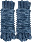 Dock Lines 20' x 1/2" Double Braided Marine Mooring Ropes 2 Pack, Boat Ropes for Docking with 12'' Eyelet Premium Dock Lines for Boats - Navy Blue