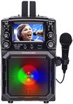 Karaoke USA Portable Karaoke Machine with 4.3” Color TFT Screen, Bluetooth, Recording Function, PA and Built-in Battery (GQ450)