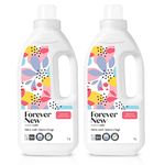 Forever New Laundry Detergent Liquid, Delicate Fabric Care, All Natural Laundry Detergent Plant-Based Formula, Eco-Friendly, HE Laundry Detergent Liquid, Soft Scent Laundry Soap Liquid, 1L, 2 Pack