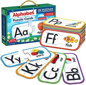 Alphabet Puzzle Games for Kindergarten - 26 Pairs Self-Correcting ABC Puzzle Alphabet Matching Game - ABC Learning for Toddlers Letters Matching Game - Preschool Educational Learning Toys Activities