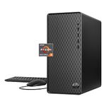 HP Desktop PC, AMD Ryzen 3 5300G, 8 GB SDRAM, 512 GB SSD, AMD Radeon Graphics, Windows 11 Home, M01-F3020 (2022),Black