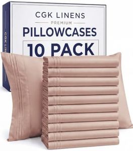King Pillow Cases Set of 10 - Ultra Soft Hotel Quality Pillowcase Covers - Comfy & Wrinkle Free - Wrinkle & Fade Resistant - Soft, Easy-Care, Machine Washable Pillow Protectors - 10 Piece Set - Mauve