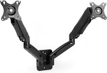 VIVO Height Adjustable Pneumatic Extended Arm Dual Monitor Wall Mount Full Motion Articulating, Fits 2 Screens 17 to 27 inches, Black, MOUNT-V002G