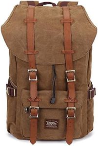 KAUKKO Sac à dos Avec Housse, Pour Aller Travailler, à l’école ou en Voyage, avec une Capacité Pour un Ordinateur Portable (Brown-E5)