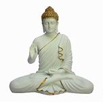 ESPLANADE Resin Meditating Buddha Showpiece | Idol Statue Figurine Murti | Tibetan Buddhist Statue - 14.5" Inches Height - Big Size | Home Decor