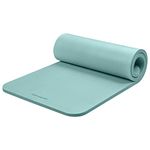 Retrospec Solana Yoga Mat 1" Thick w/Nylon Strap for Men & Women - Non Slip Exercise Mat for Home Yoga, Pilates, Stretching, Floor & Fitness Workouts - Blue Ridge