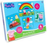 Peppa Pig Wooden Jigsaw Puzzle Set - Fun And Educational Baby Toy For 3 Year Olds And Up - Toddler Games And Puzzles - Peppa Pig Gift - Jigsaw Puzzles For Kids - Peppa Pig Jigsaw