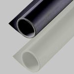Smiledrive Background Sheet for Photography PVC PP Plastic Washable, Seamless Large Size 100x300 cm (Grey and Black)