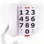 MCHEETA Big Button Phone for Seniors, Landline Telephone for Home, Durable Phone with LED Call Alert, Adjustable Volume and 3 One-Touch Dialing for Elderly, White