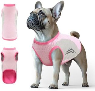 Viiotu Pack of Two Ice Silk Dog Shirts Breathable Summer Pet Cooling Clothing for Small Dog and cat Dog Cooling Vests (Pink, XL)
