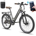 [ Official F26 PRO E Bike with APP Electric Bicycle for Adults 26 inch, Men's Electric City Bicycle, Electric Bikes Mountain 250W Motor with Removable 36V 14.5Ah Battery, Ladies Electric Bikes