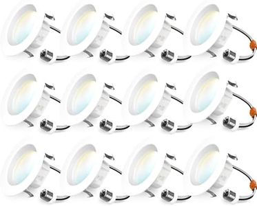 Sunco 12 Pack 4 Inch LED Recessed Lights, Retrofit Can Lighting, 660 LM, 11W (40W Equivalent), Selectable CCT 2700K/3000K/3500K/4000K/5000K, Dimmable, Baffle Trim, Replacement Conversion Kit UL
