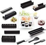 ELEDUCTMON Sushi Making Kit for Beginners - Original Sushi Maker Deluxe Exclusive Online Video Tutorials Complete with Sushi Knife 11 Piece DIY Sushi Set - Easy and Fun