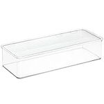 iDesign Cabinet/Kitchen Binz Kitchen Storage Container, Stackable Plastic Storage Boxes for the Kitchen, Clear