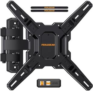 Perlegear UL Listed Full Motion TV Mount for Most 26–60 inch Flat or Curved TVs up to 82 lbs, Wall Bracket with Articulating Arms, Tool-Free Tilt, Swivel, Extension, Max VESA 400x400mm, PGMF3