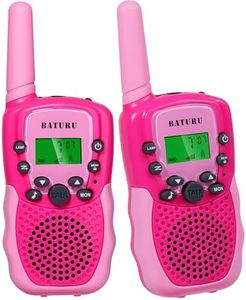 BATURU Walkie Talkies for Kids 2 Pack, Easter Basket Stuffers, Girls Toys Age 3-10, Easy to Use, 22 Channels, 3-Mile Range, Fun Outdoor Toy for Camping & Adventure