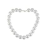 Luckious Brand Round Imitation Pearl Choker Necklace - White Pearl Necklace for Women, 18mm