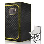 Oversize Portable Sauna,One Person Home Spa Box, Separate Heating Foot Pad and Portable Upgrade Reinforced Chair (L 33.9" x W 33.9" x H 66.5")