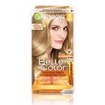 Garnier Belle Color Permanent Hair Dye, 80 Medium Blonde, 100% Grey Coverage, Enriched with Argan Oil and Wheat Germ Oils - 1 Application, Packaging may vary