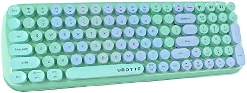 UBOTIE Colorful Bluetooth 100Keys Keyboard, Wireless Compact Rainbow Gradual Colors Retro Typewriter Flexible Keyboard for Tablet, Cellphones, PC