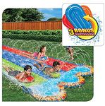 BANZAI Triple Racer Water Slide - Kid's Multicolor Sport Water Play Sprinkler - Fun, Adventurous