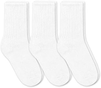 Jefferies Socks Boys' School Uniform Ribbed Crew Dress Socks 3 Pack, White, Medium