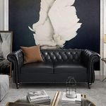 Chesterfield Loveseat, Modern Leath