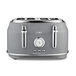 Tower T20065GRY Renaissance 4 Slice Toaster, 1630W, Grey