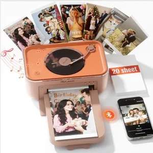 PRT 4x6 Photo Printer with 20 Sheets & 1 Ribbon, Portable Photo Printer for iPhone/Android, Ideal Gift for Home & Scrapbooking Use, Pink+Orange