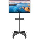 FORGING MOUNT Mobile TV Stand for 23-60inch Flat Curved Screen TVs, Portable Stand with Laptop Shelf, Height Adjustable Tilt Rolling TV Cart with Locking Wheels Up to 88lbs(40KG), Max VESA 400x400mm