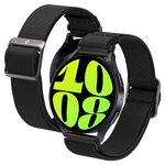 Spigen Lite Fit Fabric Strap Designed For Samsung Galaxy Watch 6/5/4 44/40Mm, Classic 6 47/43Mm, 5 Pro 45Mm, 4 Classic 46/42Mm, 3 41Mm, Active 1&2 - Black