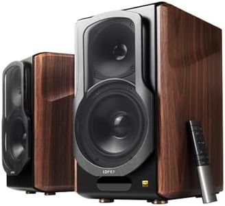 Edifier S2000MKIII Coaxial, Bluetooth, Optical and RCA Bookshelf 2 Speakers, Near-Field Active Tri-Amped 130w Studio Monitor for Audiophiles with Wireless, Line-in and Fiber-Optic Input Walnut